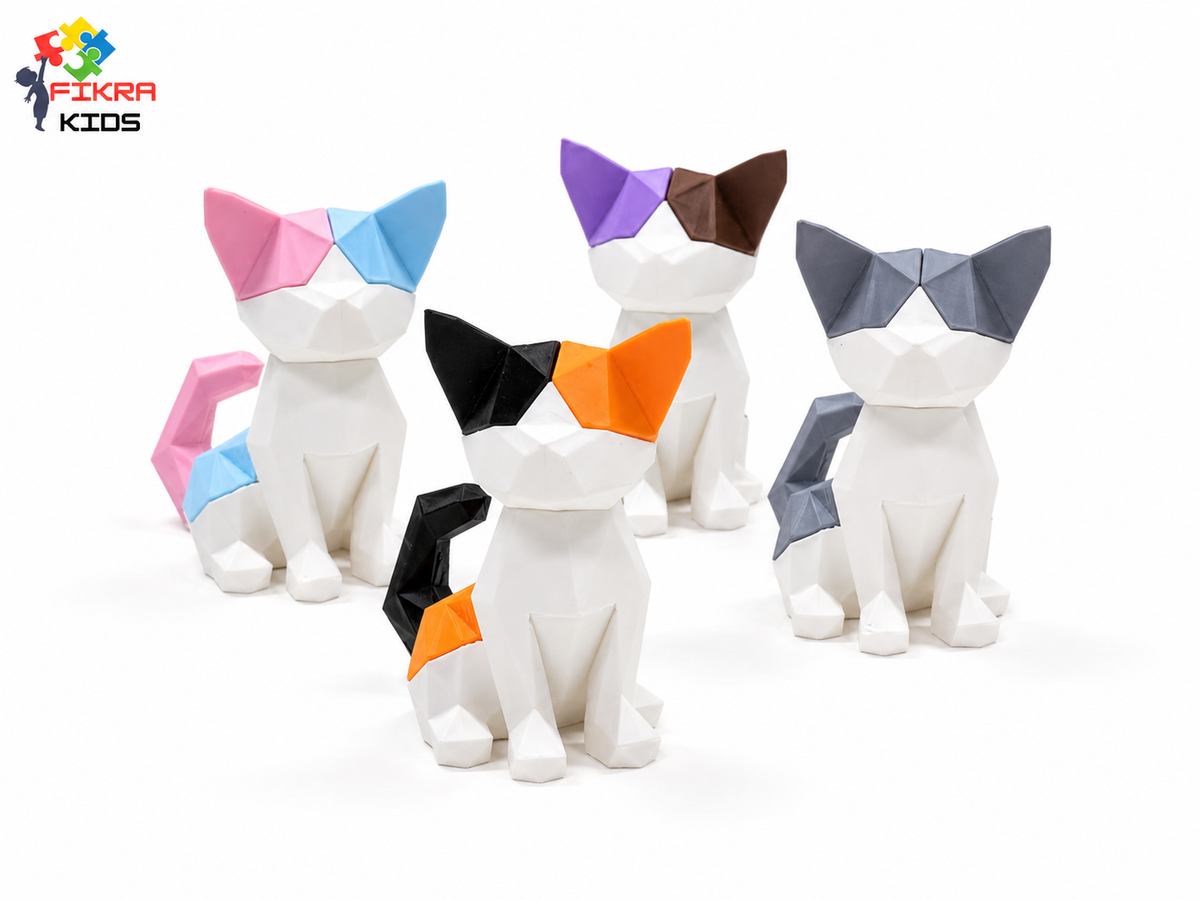 Mini Cat magnet puzzle- orange